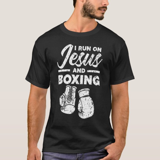 Jesus och Boxing Christian Professionell Boxer Spo T Shirt (Framsida)