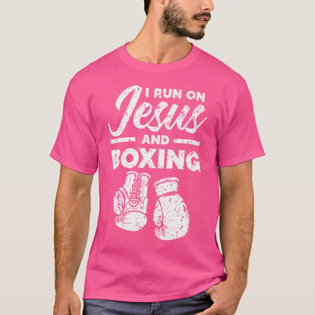 Jesus och Boxing Christian Professionell Boxer Spo T Shirt (Framsida)