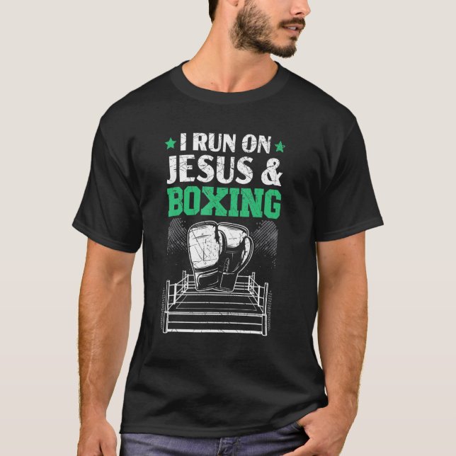 Jesus och Boxing Christian Professionell Boxer Spo T Shirt (Framsida)