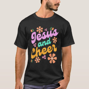 Jesus och Cheer Cheerlead Coach Funny Groovy y2 T Shirt