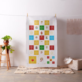 Jesus och Cute Saint Baby Quilt Squares Tyg