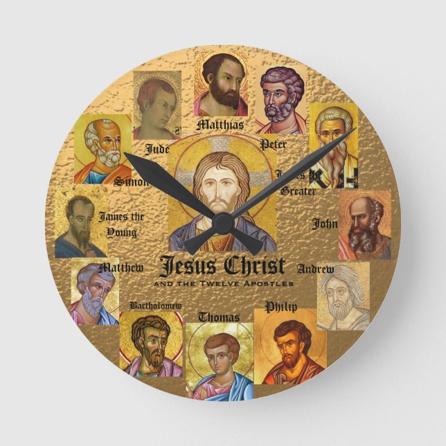 Jesus och de 12 Apostles Clock Rund Klocka (Framsida)