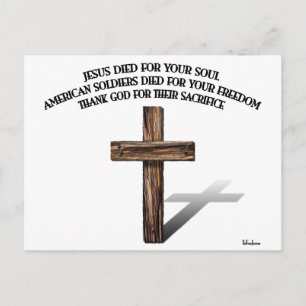 Jesus och de amerikanska soldaterna med robust kor vykort