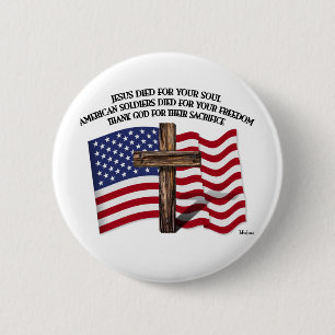 Jesus och de amerikanska soldaterna ruckade kor US Knapp