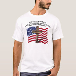Jesus och de amerikanska soldaterna ruckade kor US T-shirt