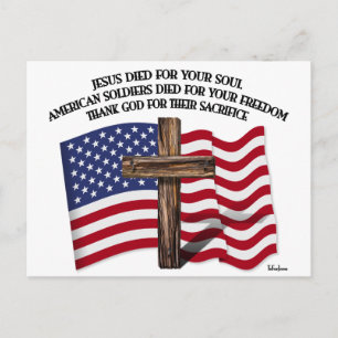 Jesus och de amerikanska soldaterna ruckade kor US Vykort