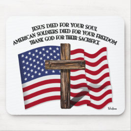 Jesus och de amerikanska soldaternas robusta kors musmatta
