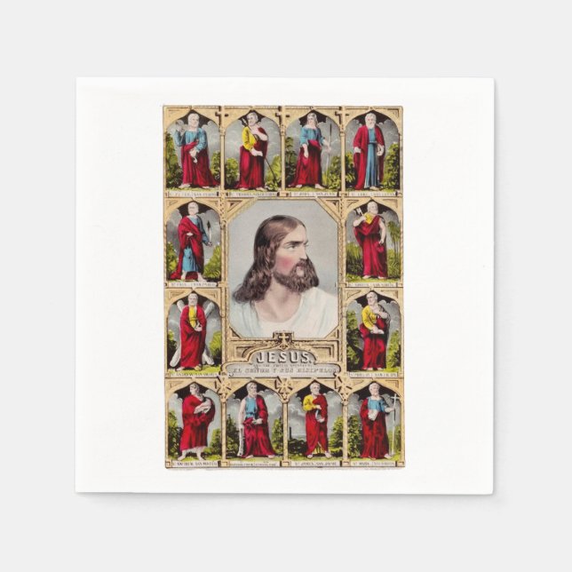 Jesus och de tolv apostlarna pappersservett (Framsidan)
