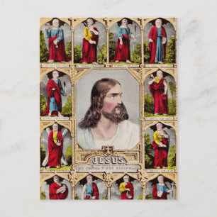 Jesus och de tolv apostlarna vykort