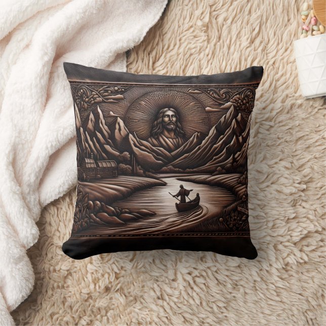 Jesus och Discienser vid en flod på Dusk Kudde (Filt)