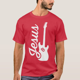 Jesus och Electric Guitar Christian Guitarist Fait T Shirt