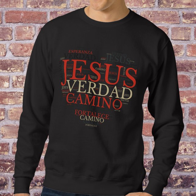 Jesus och Faith Heart Manar Christian Spanska Lång Ärmad Tröja (Skapare uppladdad)