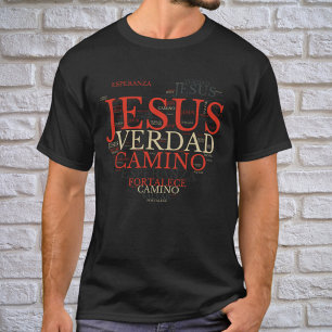 Jesus och Faith Heart Manar Christian Spanska T Shirt
