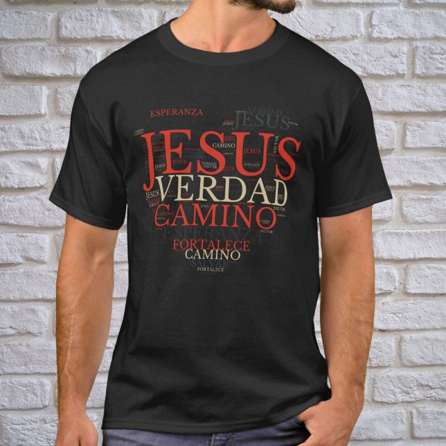 Jesus och Faith Heart Manar Christian Spanska T Shirt (Skapare uppladdad)