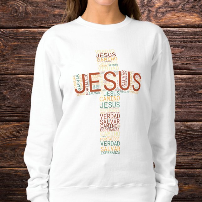Jesus och Faith Kor Kvinnors kristna spanska T Shirt (Skapare uppladdad)