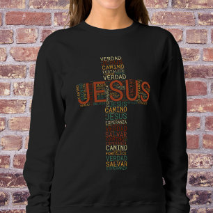 Jesus och Faith Kor Kvinnors kristna spanska T Shirt