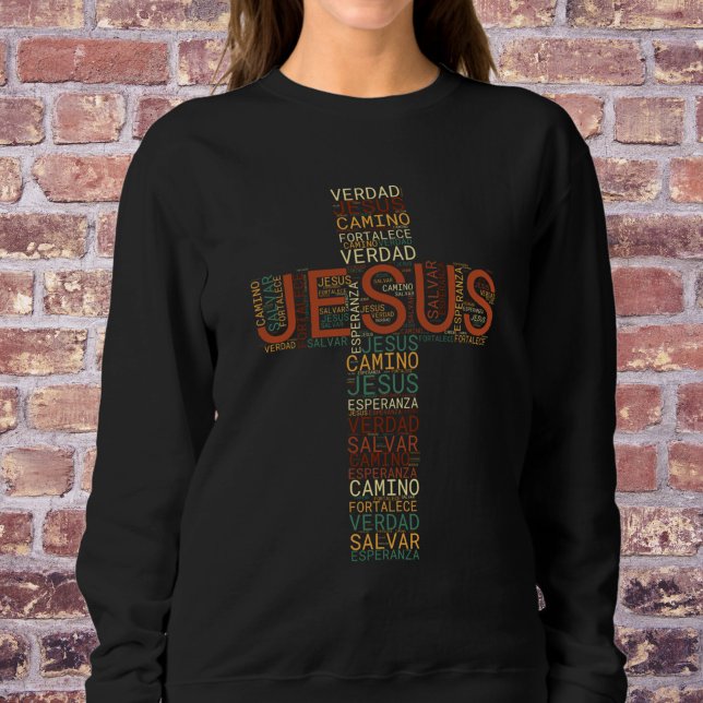 Jesus och Faith Kor Kvinnors kristna spanska T Shirt (Skapare uppladdad)