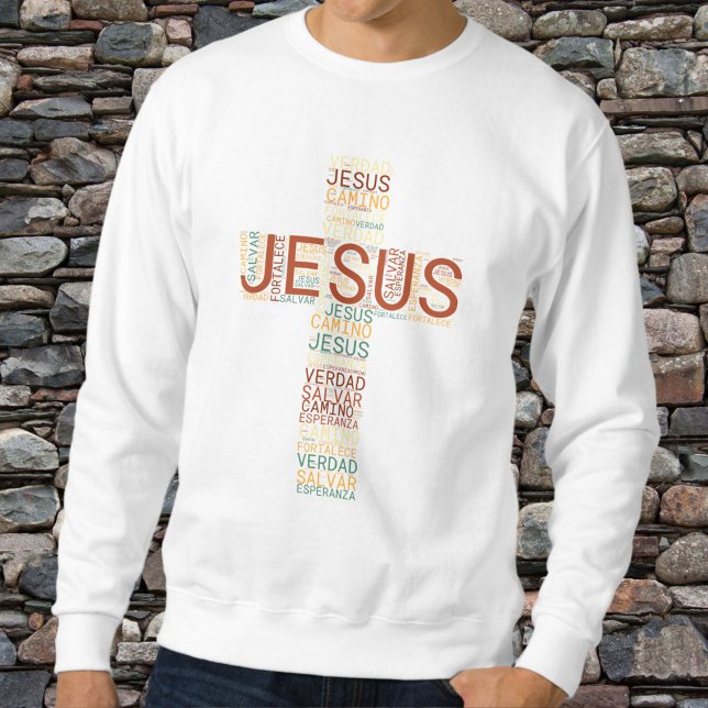 Jesus och Faith Kor Manar Christian Spanska Lång Ärmad Tröja (Skapare uppladdad)