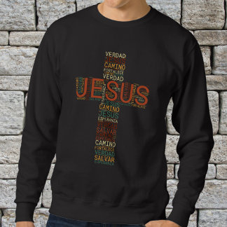Jesus och Faith Kor Manar Christian Spanska Lång Ärmad Tröja