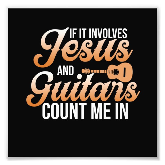 Jesus och Guitars Music Player Musician Guitarist Fototryck (Framsidan)