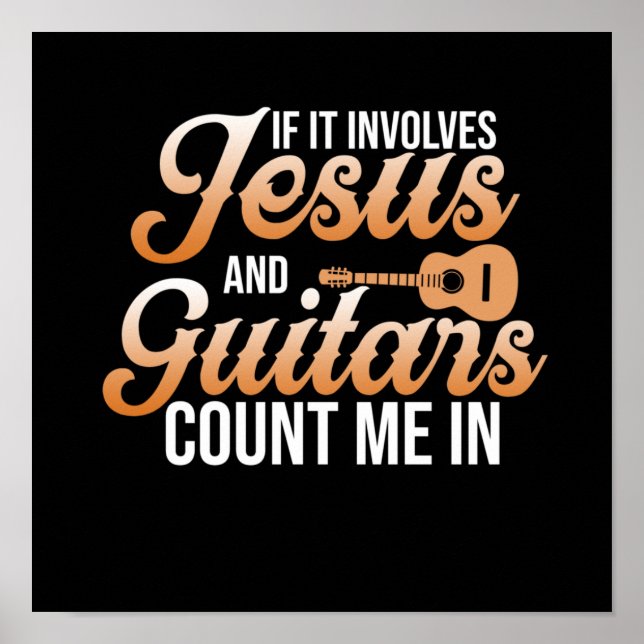 Jesus och Guitars Music Player Musician Guitarist Poster (Framsidan)