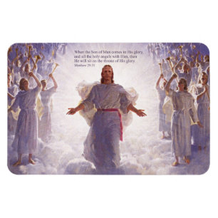 Jesus och hans Änglar 1 Premium Magnet