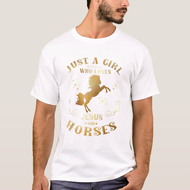 Jesus och hästar Horse Riding Equestrian Gifts for T Shirt (Framsida)