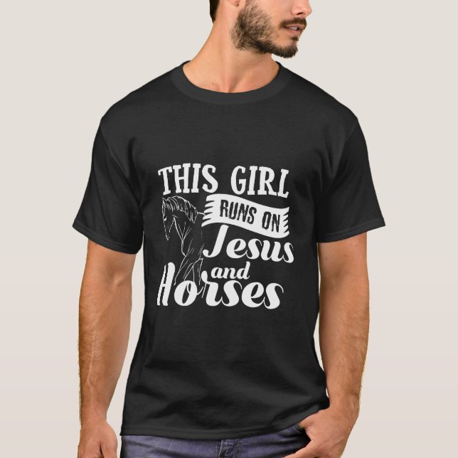 Jesus och hästar-Horse Riding- T Shirt (Framsida)