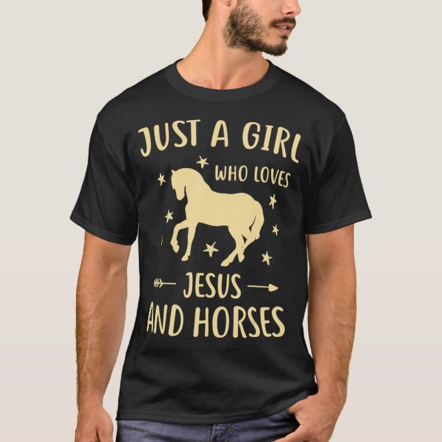Jesus och Hästgåvor till flickor T Shirt (Framsida)