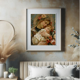 Jesus och Heliga Mary Impressionism Fototryck