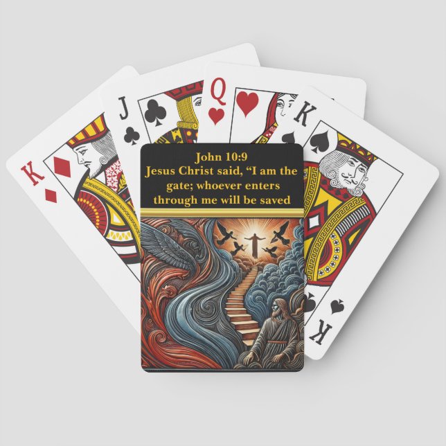 Jesus och himlens sköna dörr casinokort (Baksidan)