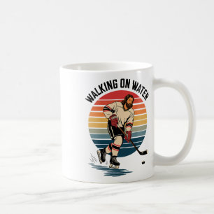 Jesus Och Hockey - Retro Kristna Religiösa Hocke Kaffemugg
