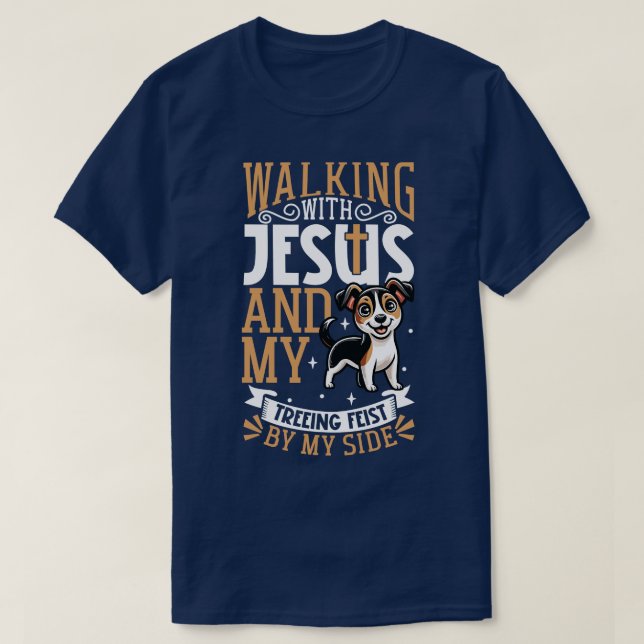 Jesus och hund bergsfeist t shirt (Design framsida)