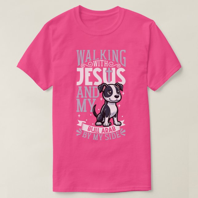 Jesus och hund Bull Arab T Shirt (Design framsida)