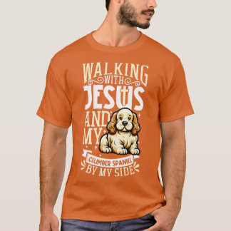 Jesus och hund Clumber Spanska T Shirt