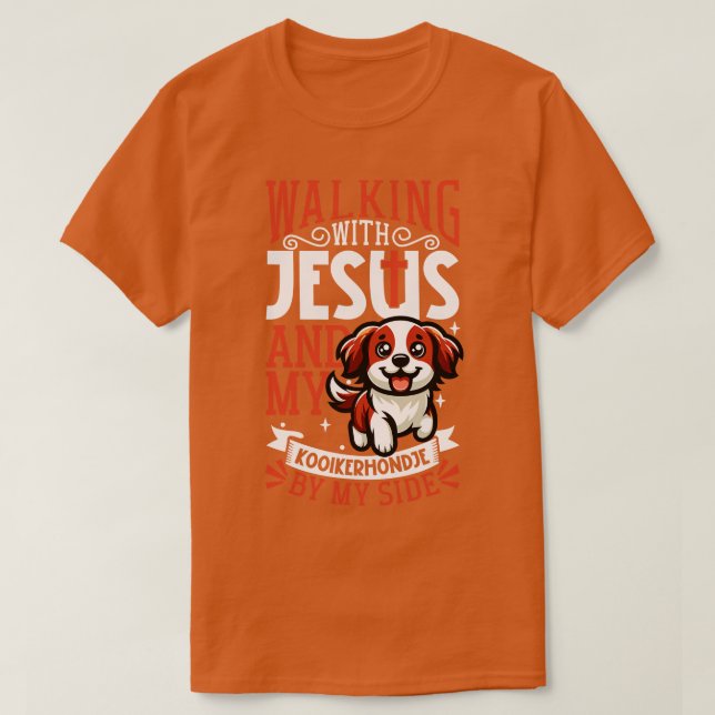 Jesus och hund Kooikerhondje T Shirt (Design framsida)
