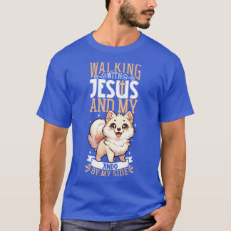 Jesus och hund koreanska Jindo T Shirt