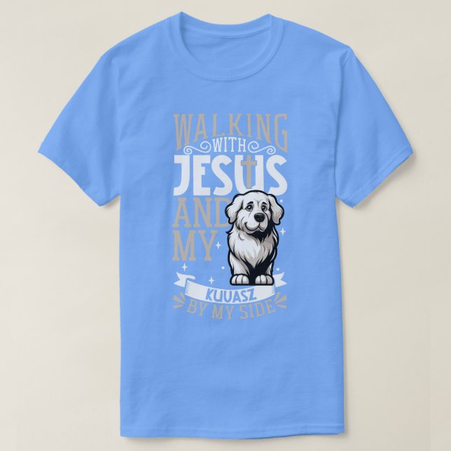 Jesus och hund Kuvasz T Shirt (Design framsida)