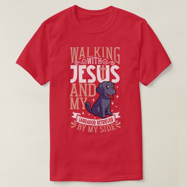 Jesus och hund Labrador Retriever T Shirt (Design framsida)