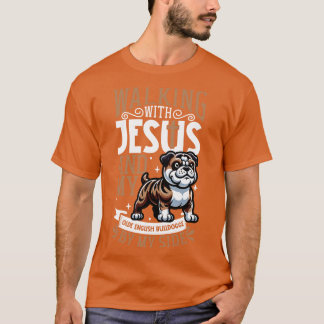 Jesus och hund Olde English Bulldogge T Shirt