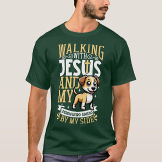 Jesus och hund Perdigueiro Galego T Shirt