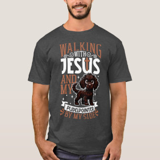 Jesus och hund Pudelpekare T Shirt
