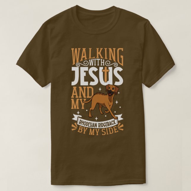 Jesus och hund Rhodesian Ridgeback T Shirt (Design framsida)