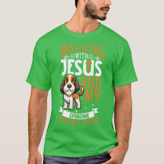 Jesus och hund Spinone Italiano T Shirt