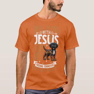 Jesus och hund Treeing Tennessee Brindle T Shirt