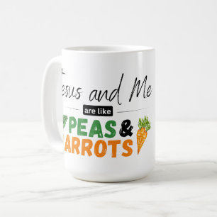 Jesus och jag är som ärter och morötter kaffemugg