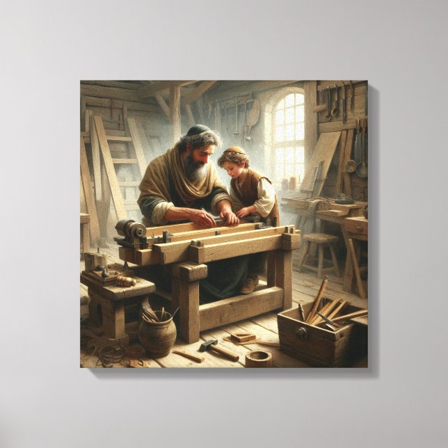 Jesus och Joseph 1 Canvastryck (Framsida)