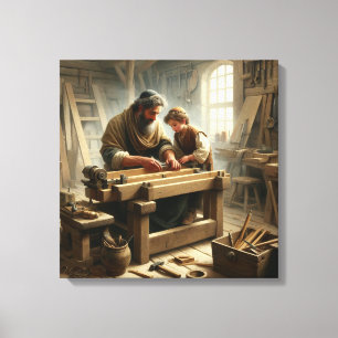 Jesus och Joseph 1 Canvastryck