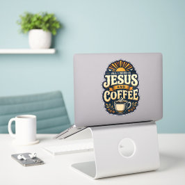 Jesus och kaffe Kristet hopp Kaffeälskare  Klistermärken