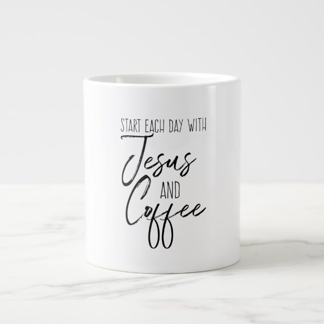 Jesus och Kaffe Mugg Jumbo Mugg (Framsidan)
